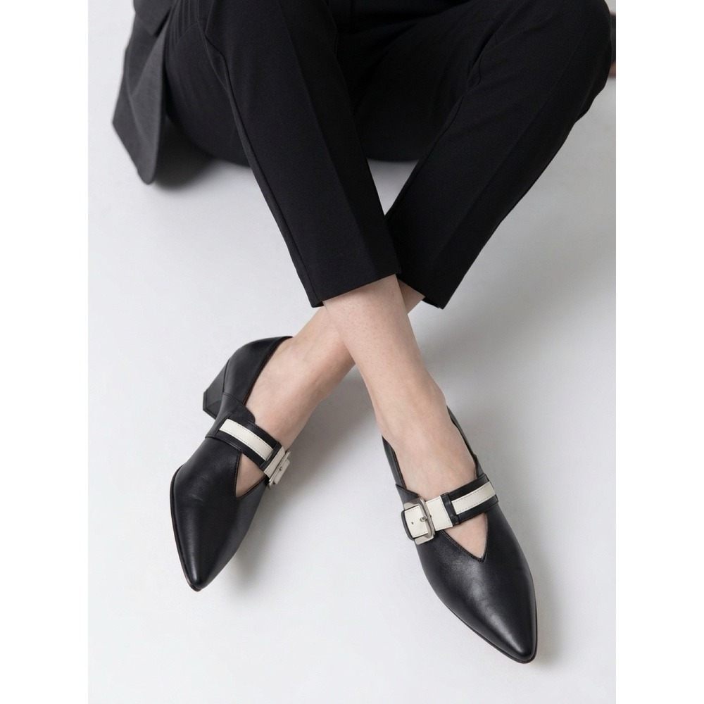 (b15/10) Boyt Argentina pointed-toe Black leather shoes Size 8
